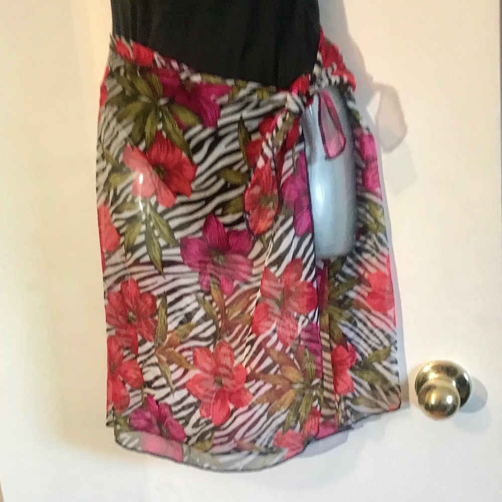 VTG St. John’s Bay Tropical Zebra Print Swim Cover Up Sarong Dress One Size - Picture 8 of 12